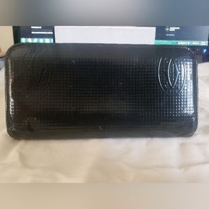Vintage Pre Loved Cartier Continental Wallet, Black Patent Leather